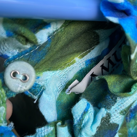 Amur Dioni Dress Cerulean Lotus Block Print sustainable aloe vera floral 8 - Picture 10 of 16